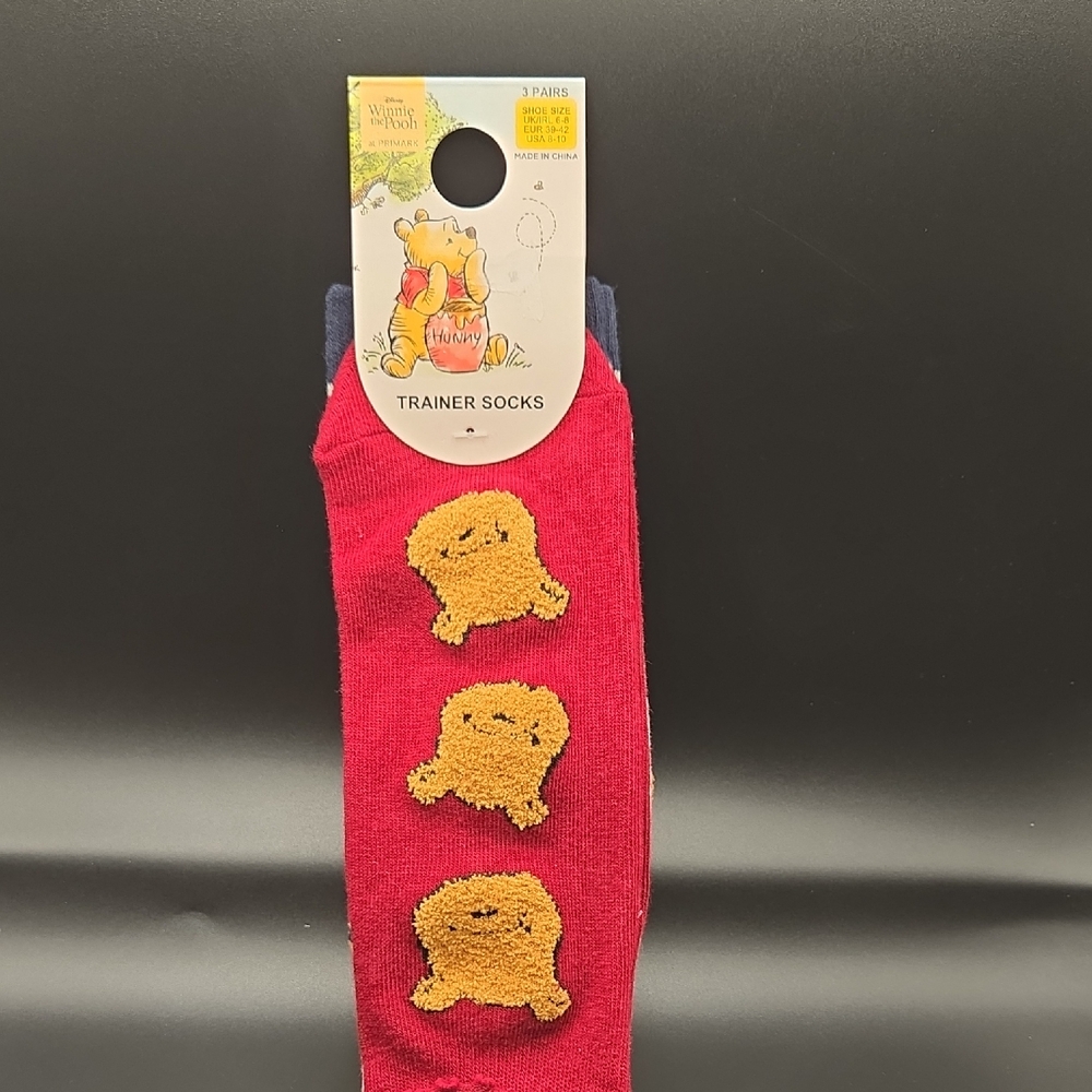 Disney White and Yellow Winnie the Pooh Socks 3 Pairs - Picture 3 of 6